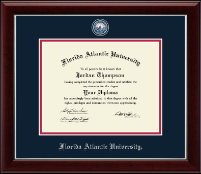 Florida Atlantic University diploma frame - Masterpiece Medallion Diploma Frame in Gallery Silver