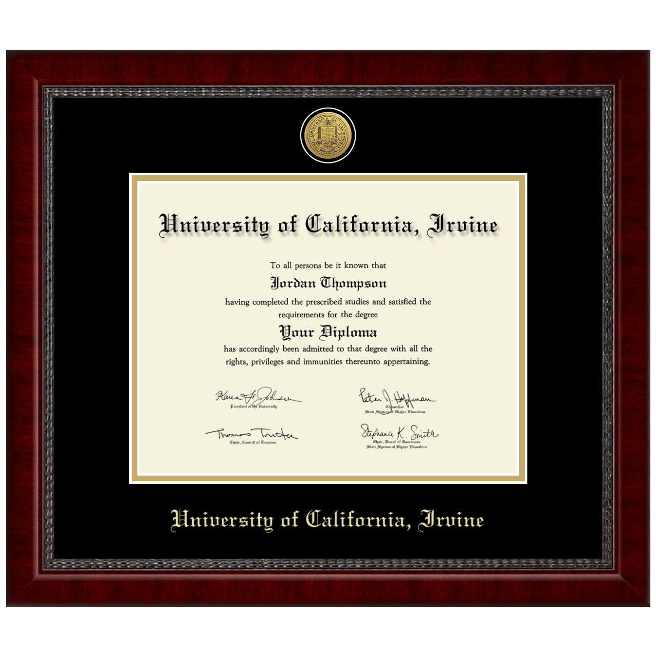 Gold Engraved Medallion Diploma Frame in Sutton University of