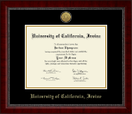 University of California Irvine Gold Engraved Medallion Diploma Frame in Sutton