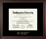 Northwestern University Silver Embossed Diploma Frame in Studio