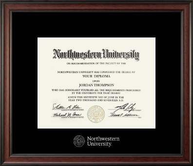 Northwestern University diploma frame - Silver Embossed Diploma Frame in Studio