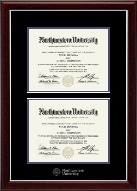 Northwestern University diploma frame - Double Diploma Frame in Gallery Silver