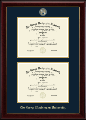 The George Washington University Masterpiece Medallion Double Diploma Frame in Gallery