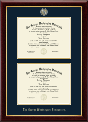 The George Washington University diploma frame - Masterpiece Medallion Double Diploma Frame in Gallery