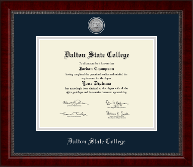 Dalton State College diploma frame - Silver Engraved Medallion Diploma Frame in Sutton