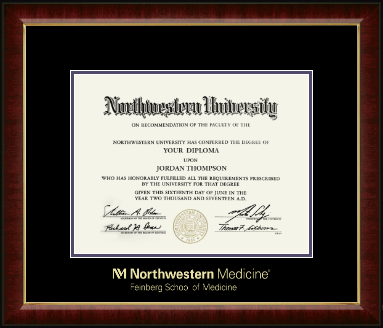 Northwestern University diploma frame - Gold Embossed Diploma Frame in Murano