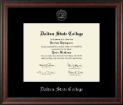 Dalton State College Silver Embossed Diploma Frame in Studio