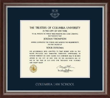 Columbia University diploma frame - Silver Embossed Diploma Frame in Devonshire