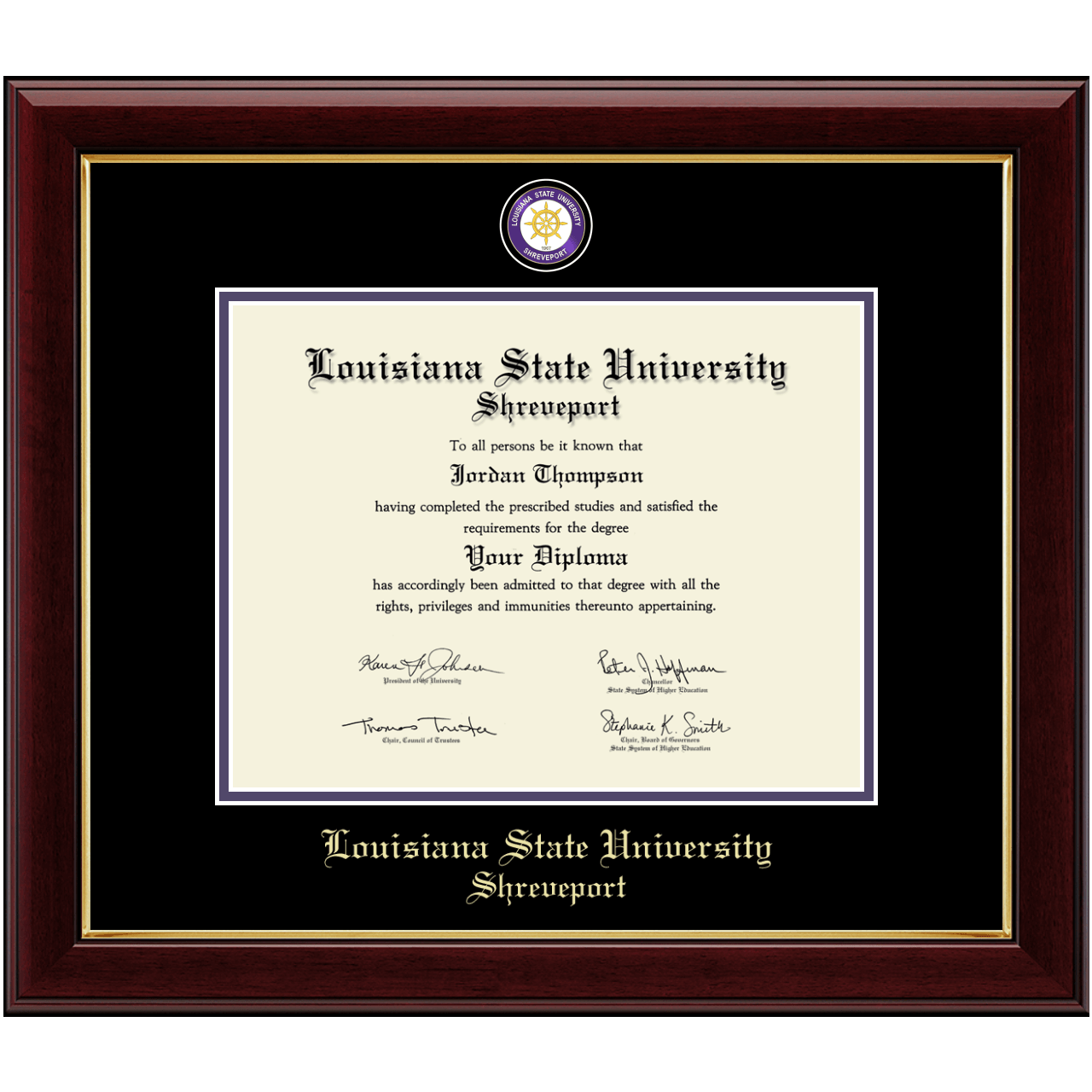 Masterpiece Medallion Diploma Frame in Gallery Louisiana State