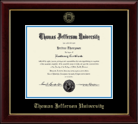 Thomas Jefferson University diploma frame - Gold Embossed Diploma Frame in Gallery