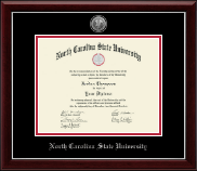 North Carolina State University Silver Engraved Medallion Diploma Frame in Gallery Silver