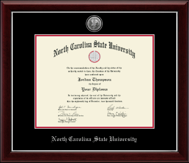 North Carolina State University diploma frame - Silver Engraved Medallion Diploma Frame in Gallery Silver