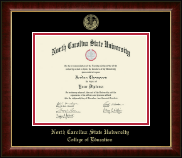 North Carolina State University Gold Embossed Diploma Frame in Murano