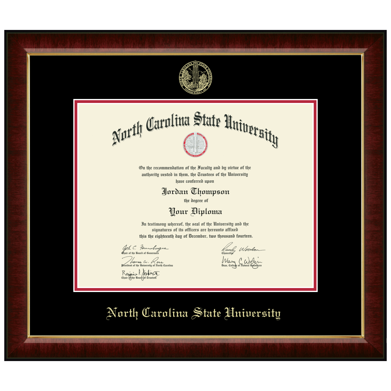 Gold Embossed Diploma Frame in Murano North Carolina State University