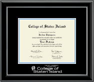 College of Staten Island Silver Embossed Diploma Frame in Onyx Silver
