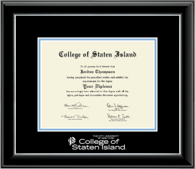 College of Staten Island diploma frame - Silver Embossed Diploma Frame in Onyx Silver