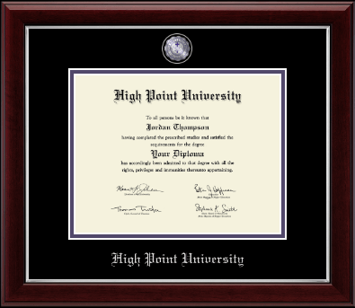 High Point University diploma frame - Masterpiece Medallion Diploma Frame in Gallery Silver