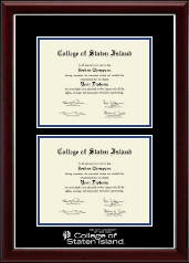 College of Staten Island Double Diploma Frame in Gallery Silver