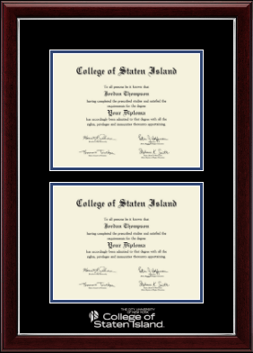 College of Staten Island diploma frame - Double Diploma Frame in Gallery Silver