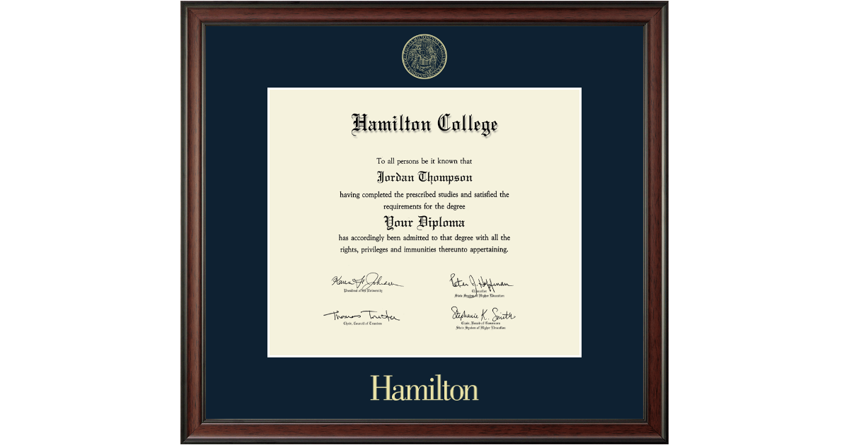 Gold Embossed Diploma Frame in Studio Hamilton College Item 319086