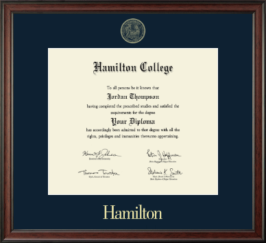 Hamilton College diploma frame - Gold Embossed Diploma Frame in Studio