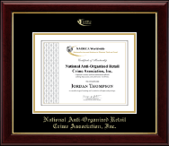 National Anti-Organized Retail Crime Association, Inc. Gold Embossed Certificate Frame in Gallery