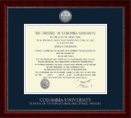 Columbia University Silver Engraved Medallion Diploma Frame in Sutton