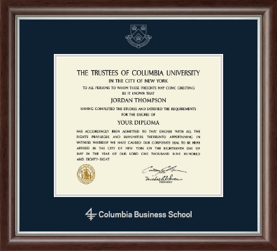 Columbia University diploma frame - Silver Embossed Diploma Frame in Devonshire