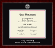 Troy University diploma frame - Silver Engraved Medallion Diploma Frame in Sutton