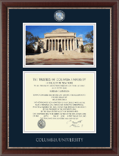 Columbia University diploma frame - Campus Scene Masterpiece Diploma Frame in Chateau
