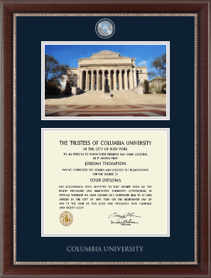 Columbia University diploma frame - Campus Scene Masterpiece Diploma Frame in Chateau