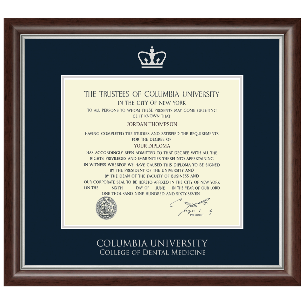 Silver Embossed Diploma Frame in Devonshire Columbia University - Item ...