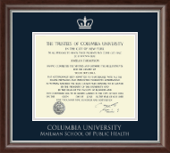 Columbia University Silver Embossed Diploma Frame in Devonshire