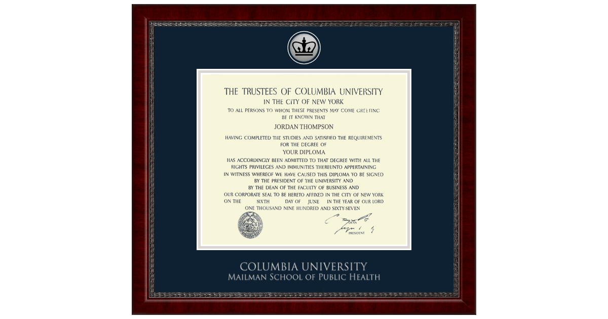 Silver Engraved Medallion Diploma Frame in Sutton Columbia University