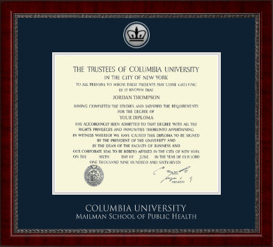 Columbia University diploma frame - Silver Engraved Medallion Diploma Frame in Sutton