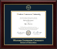 Western Governors University diploma frame - Gold Embossed Diploma Frame in Gallery
