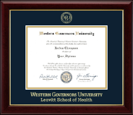 Western Governors University diploma frame - Gold Embossed Diploma Frame in Gallery