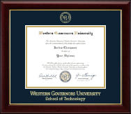 Western Governors University diploma frame - Gold Embossed Diploma Frame in Gallery