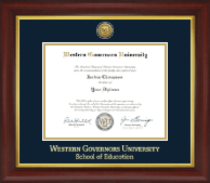 Western Governors University diploma frame - Gold Engraved Medallion Diploma Frame in Redding
