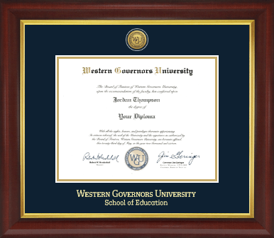 Western Governors University diploma frame - Gold Engraved Medallion Diploma Frame in Redding