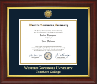 Western Governors University diploma frame - Gold Engraved Medallion Diploma Frame in Redding