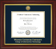 Western Governors University diploma frame - Gold Engraved Medallion Diploma Frame in Redding