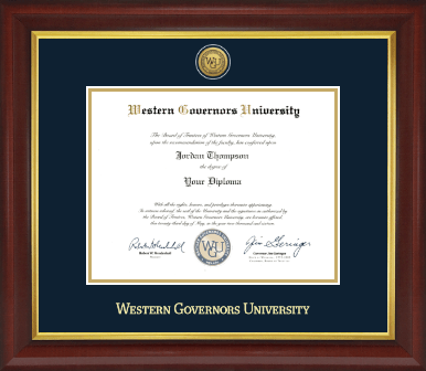 Western Governors University diploma frame - Gold Engraved Medallion Diploma Frame in Redding