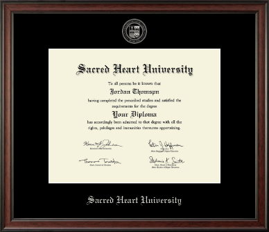 Sacred Heart University diploma frame - Silver Embossed Diploma Frame in Studio