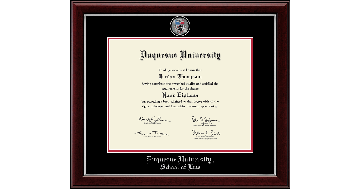 Masterpiece Medallion Diploma Frame in Gallery Silver Duquesne