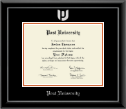 Post University Silver Embossed Diploma Frame in Onyx Silver