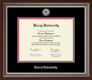 Barry University diploma frame - Silver Engraved Medallion Diploma Frame in Devonshire