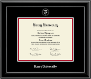 Barry University diploma frame - Silver Embossed Diploma Frame in Onyx Silver
