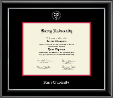Barry University diploma frame - Silver Embossed Diploma Frame in Onyx Silver