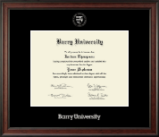 Barry University Silver Embossed Diploma Frame in Studio